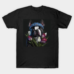 Staffy And Tulips T-Shirt